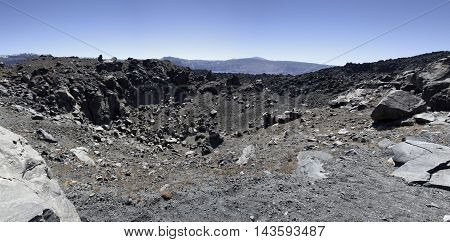 Panoramic of Santorini volcano new kameli - Greece