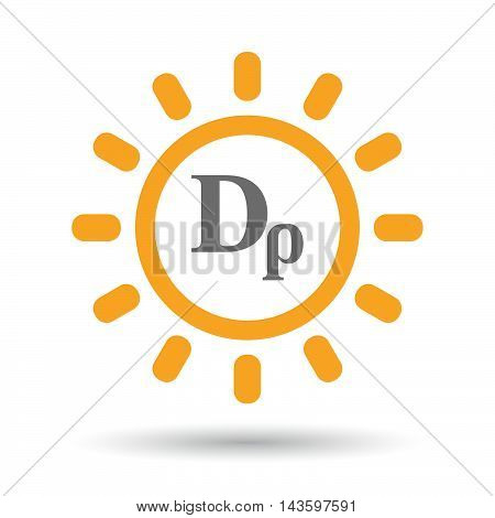Isolated Line Art Sun Icon With A Drachma Currency Sign
