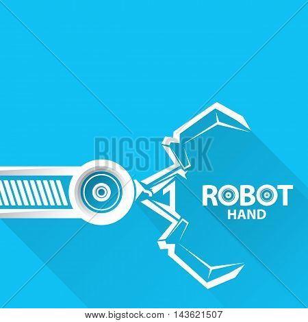 Clean technology background design template. vector robotic arm symbol. robot hand.