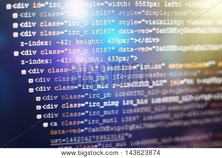 Software Developer Programming Code. Abstract Computer Script Code. Selective Focus