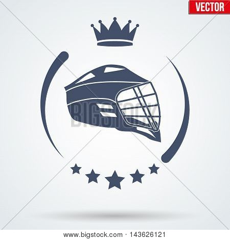 Paintball sports Signs and Label with mask and crown. Emblem of tournament or club. Editable Vector illustration Isolated on background.