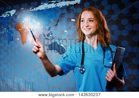 Woman doctor in medivac concept