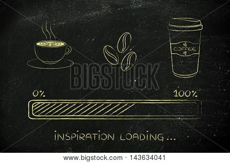 Coffee Icons With Progress Bar Loading Inspiration