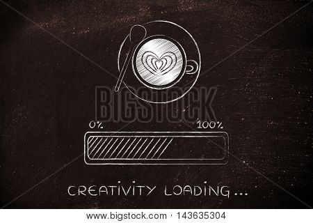 Latte Art Coffee Cup & Progress Bar Loading Ccreativity