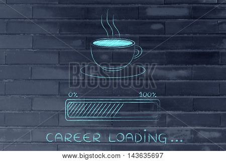 Coffee Cup & Progress Bar Loading Career
