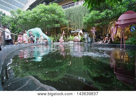 Bangkok, Thailand - August 21, 2016:Central Festival East Ville was opening 27 Nov 2015, a large open shopping
street. The project centers open (open-air) , the largest in Southeast Asia . 