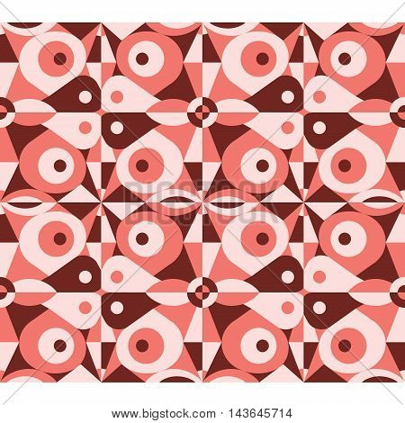 Fancy red abstract seamless vector geometrical pattern