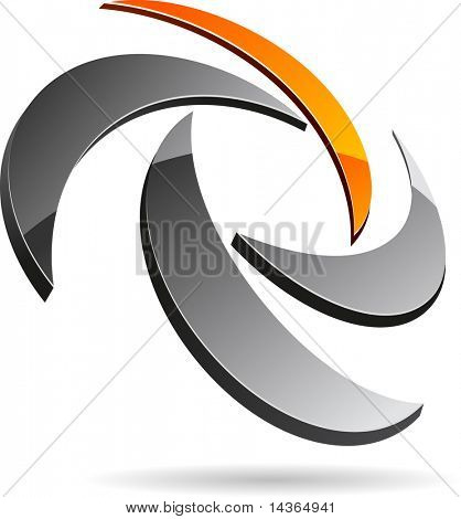 Abstrakt 3d symbol. Vektor illustration.