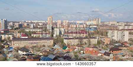 KRASNODAR, RUSSIA - FEBRUARY 13, 2016 : top View of the city of Krasnodar . Krasnodar a major regional city in the South of Russia