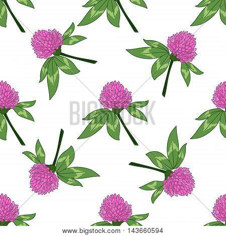 Clever trefoil vector seamless pattern green pink