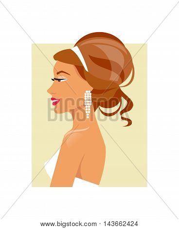 Young woman with wedding and evening hairstyle