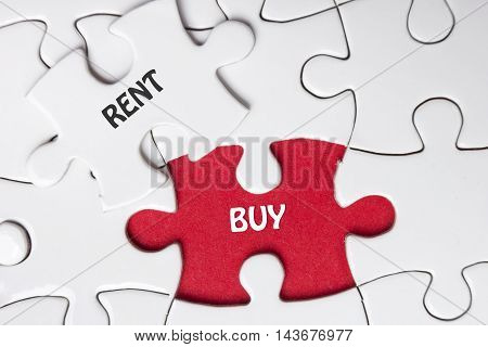 White jigsaw puzzle written word buy or rent