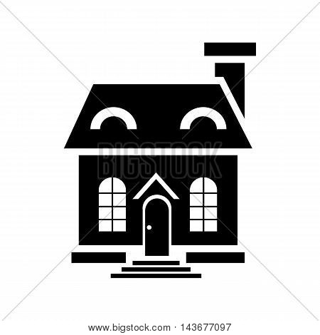 Elegant little house icon in simple style isolated on white background