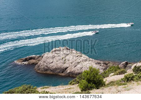 A boat trip along the rocky coast