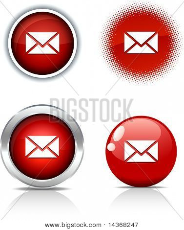   Mail kauniit napit. Vektori esimerkki.
