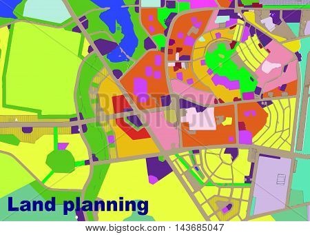 land, planning, plan, city, urban, landscape, drawing, village, color