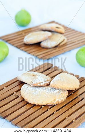 delicious Calabrian rustic cookies with flour and sugar and jamitaly