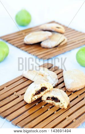 delicious Calabrian rustic cookies with flour and sugar and jamitaly