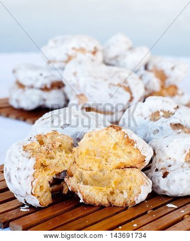 delicious Calabrian rustic cookies with flour and sugar and jamitaly