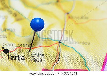 Entre Rios pinned on a map of Bolivia