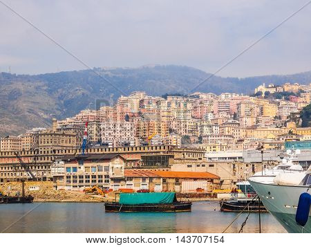 Porto Vecchio Old Harbour In Genoa (hdr)