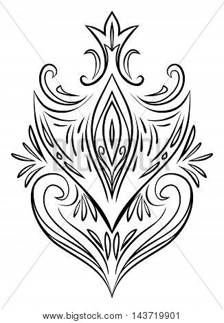 Vintage floral design element with swirls. Vector element for your creativity