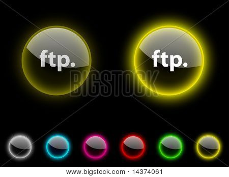 ไอคอนจริง FTP ปุ่มที่ว่างอยู่
