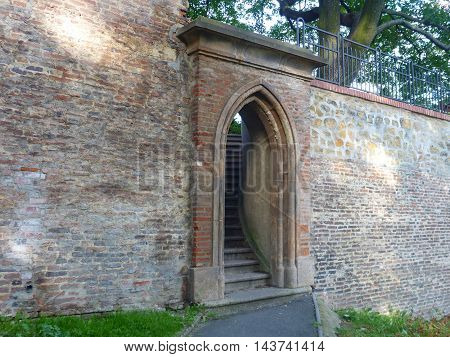 Door In A Wall On A Petrin Hill On Prague