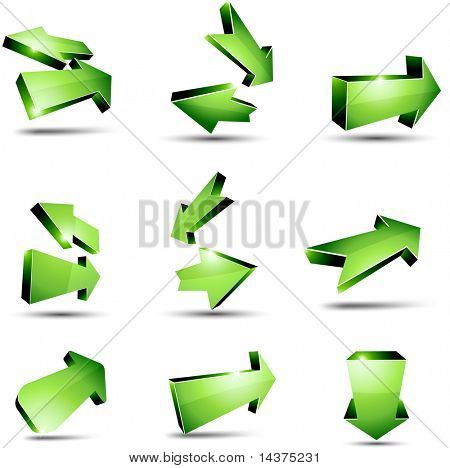 3D zurück Pfeile. Vektor-Illustration.