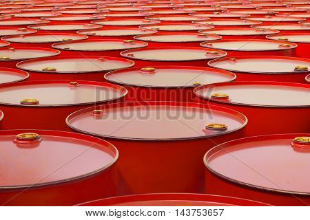 The a metal barrels of red color