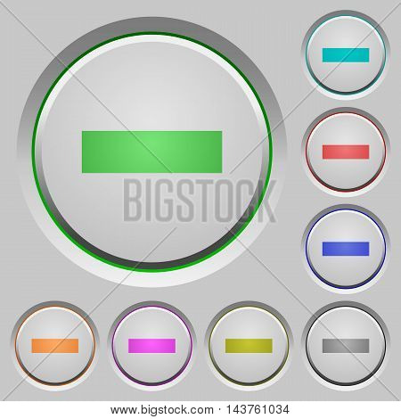 Set of color remove sunk push buttons.