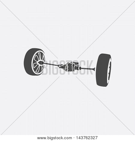 Front car suspension icon style. Single silhouette auto parts icon from the big car set - stock vector