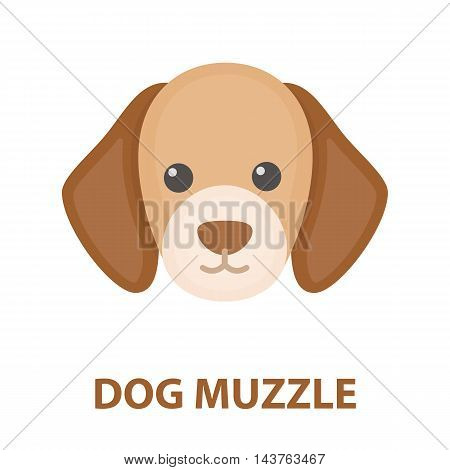 Dog muzzle vector illustration icon in cartoon design