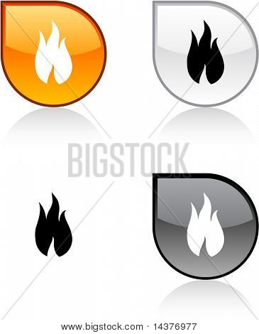 Brand blank dråbe pulserende knapper.