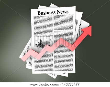 Looking for the latest business news. 3d rendered Illustration.