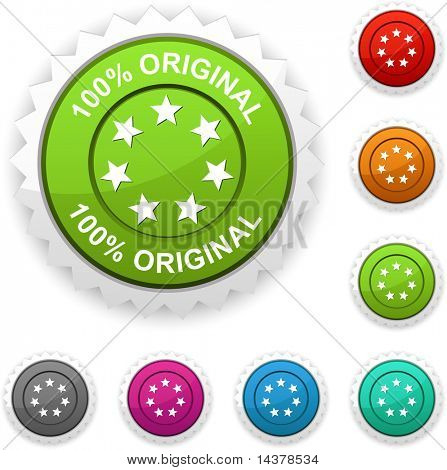 % 100 orijinal ödül düğme. Vektör.