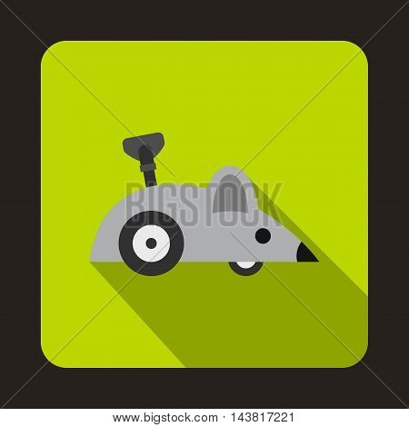 Clockwork mouse icon in flat style on a green background