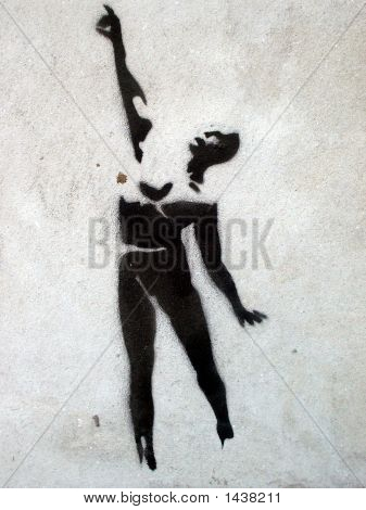 Wzornik grafitti wskazując człowieka