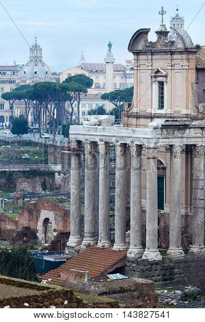 Roman Forum In Rome, Italy.