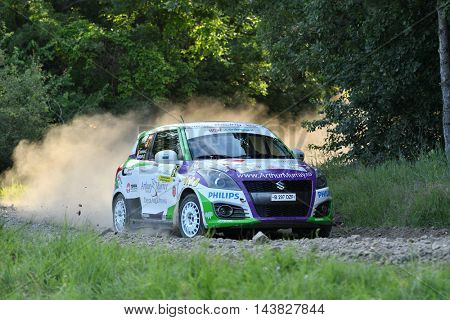 TULCEA, ROMANIA - JUNE 11: Danube Delta Rally special trial windfarm on June 11, 2016 in Tulcea, Romania
