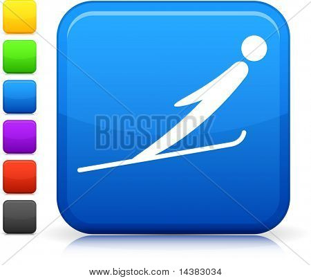 Skispringen Symbol auf quadratische Taste sechs Farbe Internetoptionen enthalten.