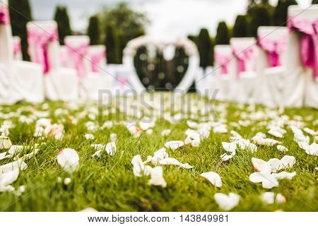 Outdoor wedding aisle at a destination wedding