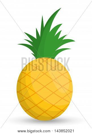 pineaple fruit healthy organic food icon. Colorful and flat design. Vector illustration