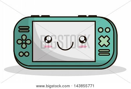 videogame control kawaii cartoon smiling technology icon. Colorful and flat design. Vector illustration
