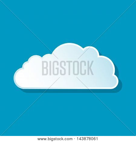 Altocumulus cloud icon on blue background. Weather symbol