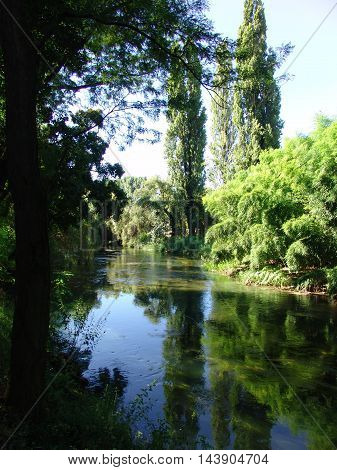 View on livenza river near the city of Sacile
