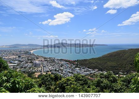 Aerial View Of Southeast Asia Town Near The Bay In Quy Nhon