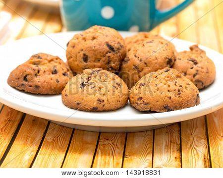 Coffee Biscuits Break Indicates Brew Cracker And Cafe