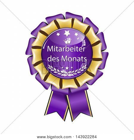 Employee of the month (Mitarbeiter des Monats - German language) - award ribbon