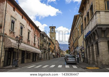 AMATRICE ITALY - OCTOBER 17 2015: Amatrice a town in the province of Rieti in Italy. City destroyed by an earthquake in August 24 2016